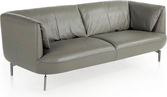 Angel Cerd&aacute; Sof&aacute; 3 plazas piel vacuno gris