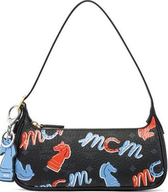 MCM Small Year of the Horse Aren Shoulder Bag in Visetos in Black at Nordstrom
