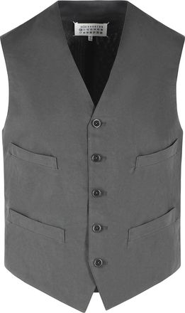 Maison Margiela Graue Weste aus Baumwolle und Seide von Maison Margiela