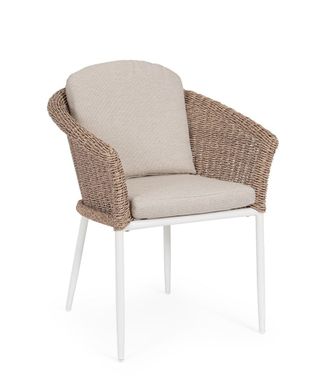 BIZZOTTO Silla con brazos en aluminio y fibra sint&eacute;tica blanco