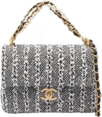 Chanel Pre-owned Matelasse Fabric Leather Shoulder Bag - Dames - Vintage Schoudertas - Zwart - ONE Size - Leer - Vintage