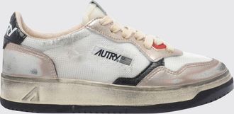 Autry Medalist Low Super Vintage Bicolour Leather Trainers with Worn Effect