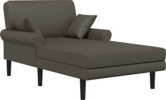 vidaXL Chaise Longue Gris Cuero Sint&eacute;tico Vidaxl