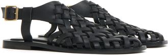 Mansur Gavriel Slingback Woven Sandal in Black at Nordstrom, Size 7Us