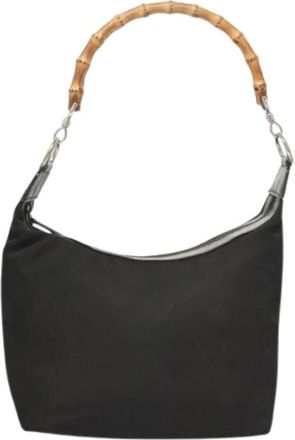 Gucci Pre-owned Shoulder Bags, female, Black, Size: ONE SIZE Pre-owned Vintage bamboo hobo