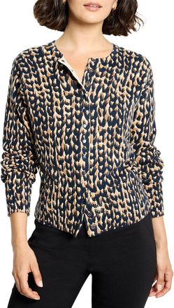 Nic+Zoe Nic+Zoe Petite Stitch Print Snap It Up Cardigan
