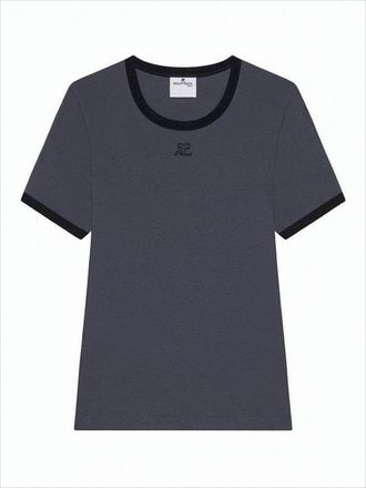 Courrèges Fitted Short-Sleeve T-Shirt With Contrasting Trim