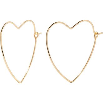 Brook & York Sandy Heart Hoop Earrings in Gold at Nordstrom