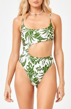 L*Space Eclipse Cheeky One-Piece Monokini Swimsuit in Destination Paradise at Nordstrom Rack, Size X-Large