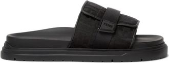 Fendi Sliders, male, Black, Size: 10 US Chunky Slides
