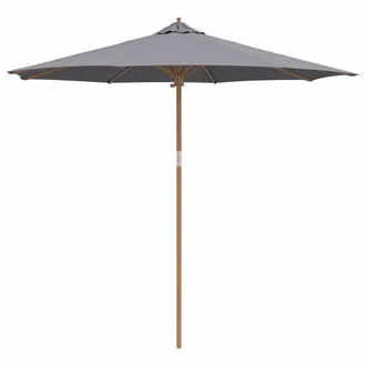 Berkfield Home Garden Parasol - Dark Grey, 270x260 cm, Bamboo in Grey | Size: 270x260 cm