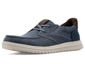 Nunn Bush Brew City Easy On And Moccasin Toe Hands Free Oxford Organic Canvas Lace-Up Mens Shoes Blue : 10.5 W (EE)