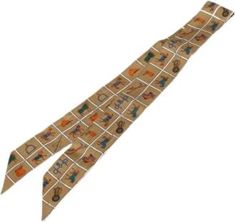 Hermès Pre-owned Scarves, female, Brown, Size: ONE SIZE Pre-owned Vintage Silk Scarf