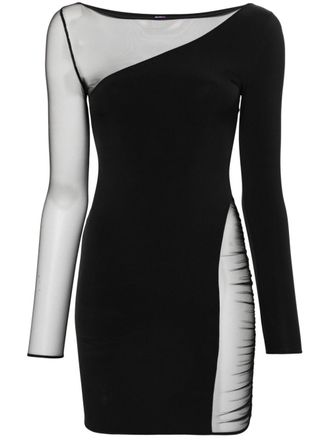 Maison Close Nuit Fauve asymmetrische jurk met lange mouwen - Zwart