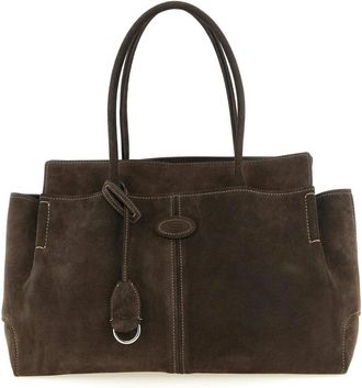 Tod's Su&egrave;de Tote Bag - Dames - Tassen - Bruin - Maat: ONE Size Su&egrave;de