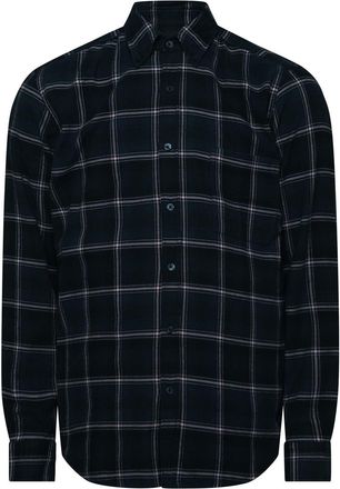 HUGO BOSS Herenoverhemd van Rickert met ruitjesmotief, knoopsluiting en lange mouwen (Donkerblauw)