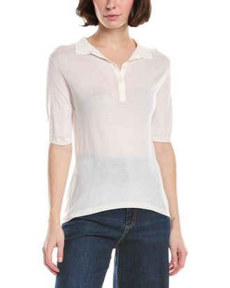 Eleventy Half-Sleeve Wool Polo Shirt