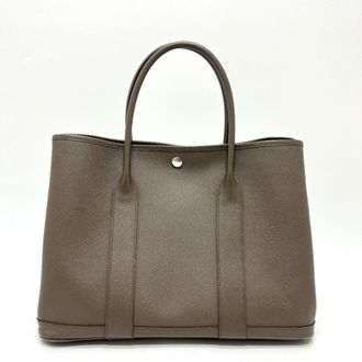 Herm&egrave;s Garden Gray Epsom Leather Handbag Tote Bag (Pre-Owned)