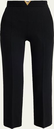 Valentino Garavani V-Logo Straight-Leg Crop Pants