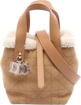 Dior 2025 Nano Suede Macrocannage DiorAlps Toujours satchel - Marrone