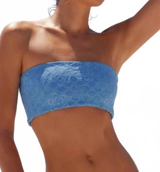 Free People Lola Bandeau Bikini Top In Blue Opal