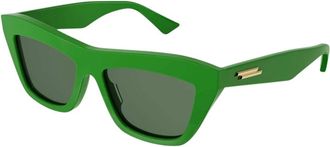 Bottega Veneta Vierkante Cat Eye Zonnebril - Dames - Zonnebrillen - Groen - 55 MM - Accessoires