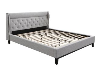 Vente-Unique Cama 160 x 200 cm - Gris - MARSDENIO