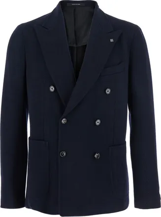 Tagliatore Navy Blue Double-breasted Blazer