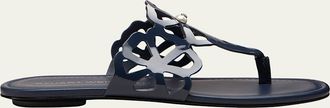 Stuart Weitzman Jasmine Patent Cutout Thong Sandals