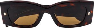 Alexander McQueen Bruine Acetaat zonnebril met Spike Stud detail - Dames - Zonnebrillen - Bruin - ONE Size - Accessoires