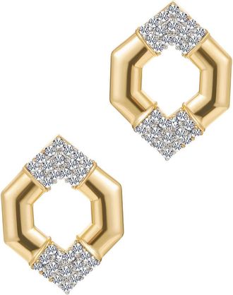 st. Moran Hexagon Pav&eacute; Stud Earrings in Gold at Nordstrom