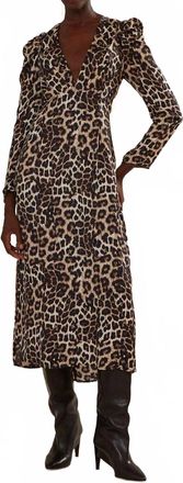 Farm Rio Sheath Midi Dress In Natural Skin Cream