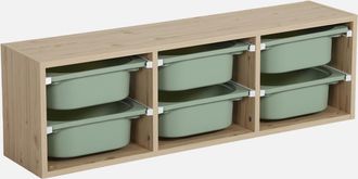 Sweeek Mueble De Almacenamiento Infantil Horizontal, 6 Cajas Coloridas