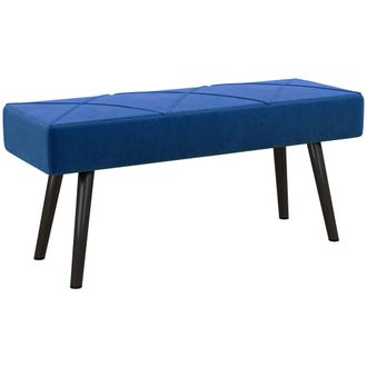 HOMCOM End of Bed Bench with X-Shape Design and Steel Legs - Upholstered Hallway Bench for Bedroom - Blue | TJ Hughes Grey