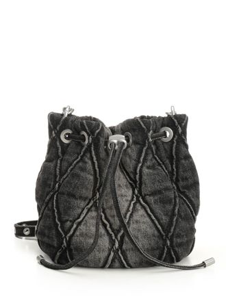 Diesel Charm-D S-Bucket Bag Crossbody Bags Grey-Donna