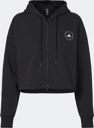 adidas by Stella McCartney Logo cropped cotton-blend hoodie