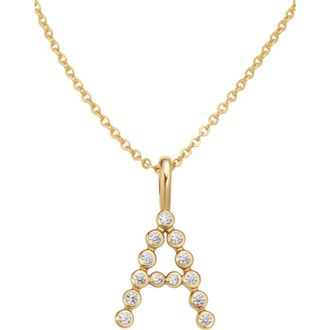 Made by Mary CZ Poppy Initial Necklace in Gold Vermeil Initial A at Nordstrom