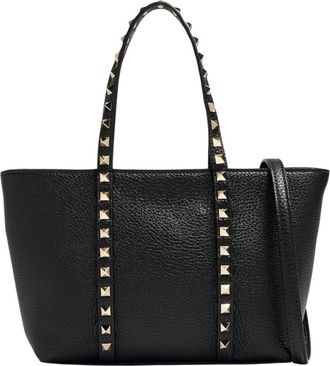 Valentino Studded Leren Shopper - Dames - Shoppers - Zwart - ONE Size - Leer - Tassen