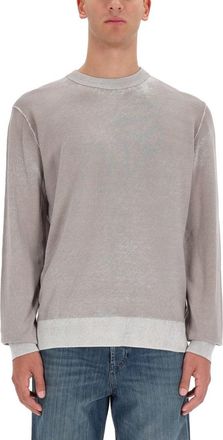 Diesel Relaxed Fit Grey Cotton Sweater