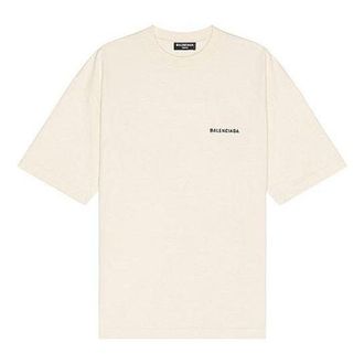 Balenciaga Logo T-Shirt Medium Fit Beige 612966TMVF49069