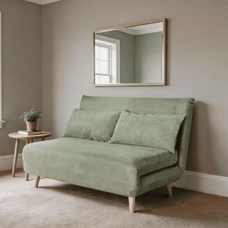 Home Source Industries Double Clic Clac Sofa Bed Sleeper Couch Upholstered Living Furniture in Green