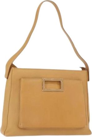 Ferragamo Pre-owned Schoudertas - Dames - Vintage Schoudertas - Beige - ONE Size - Leer - Vintage