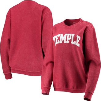 Pressbox Womens Pressbox Crimson Temple Owls Comfy Cord Vintage Wash Basic Arch Pullover Sweatshirt at Nordstrom, Size Xx-Large