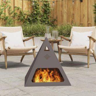 vidaXL vidaXL Focolare Nero 50 x 50 x 51 cm Acciaio