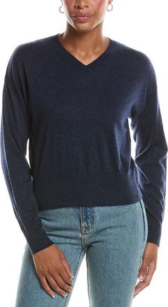 Autumn Cashmere Long Sleeve High V-Neck 100% Cashmere Sweater