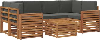 vidaXL Conjunto De Sof&aacute;s De Exterior 7 Uds. Natural Y Antracita Vidaxl
