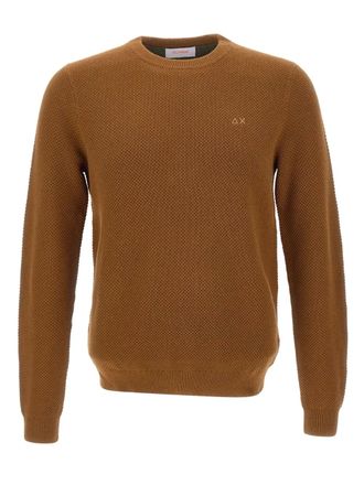 Sun 68 logo sweater - men - Wool/Cotton - XXXL - Brown