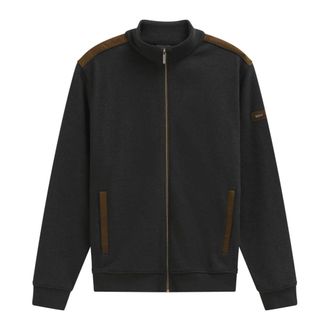 Bugatti Hoodies & sweatvesten, Heren, Zwart, M, Su&egrave;de, Sportieve jas met su&egrave;de details