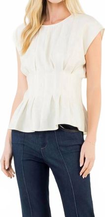 THML Clothing Womens Pintuck Top In Cream