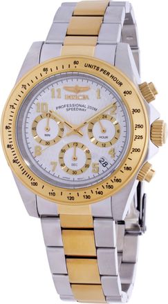 Invicta Speedway Chronograph White Dial Two-tone Mens Watch